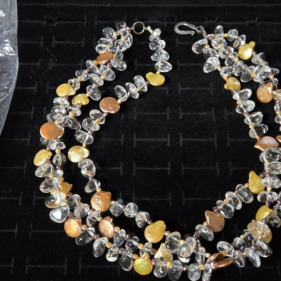 3 Standar Quartz Genuine Peral Necklace / Sterling Clasp Free Pearl Earrings - Picture 11 of 17